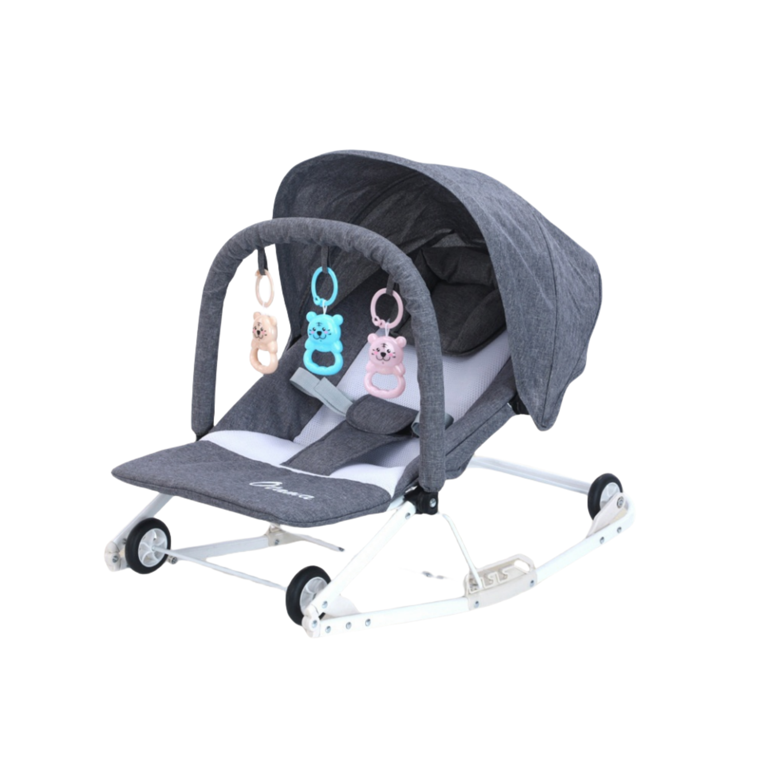 Multi-function Lie Chair Adjustment Baby Push Rocker Folding Portable Baby Rocking Chair With Four Wheels