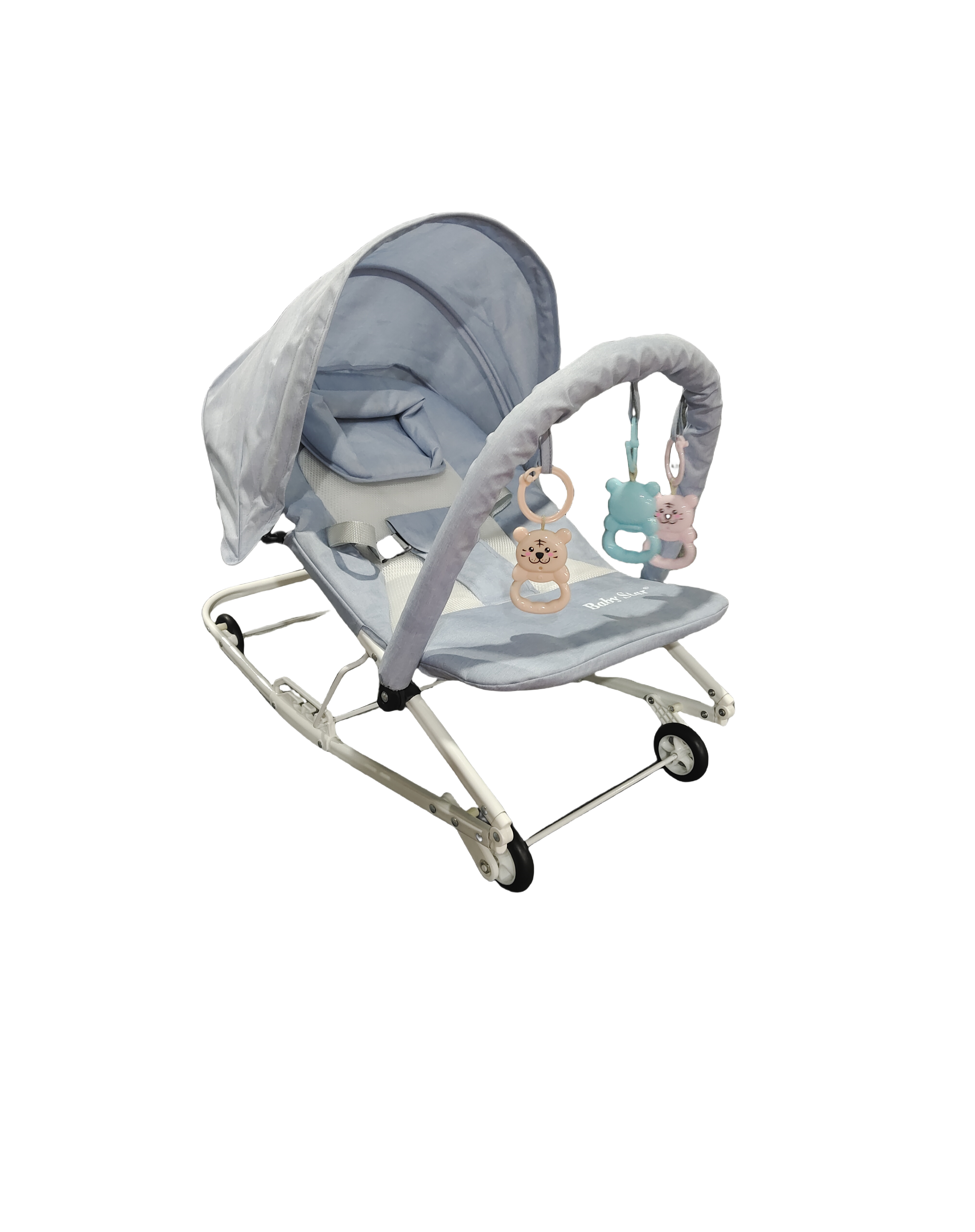 Multi-function Lie Chair Adjustment Baby Push Rocker Folding Portable Baby Rocking Chair With Four Wheels