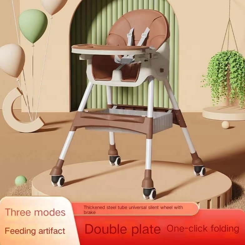 Hot selling dining chair, multifunctional folding portable children's table chair, baby toddler adjustable table chair