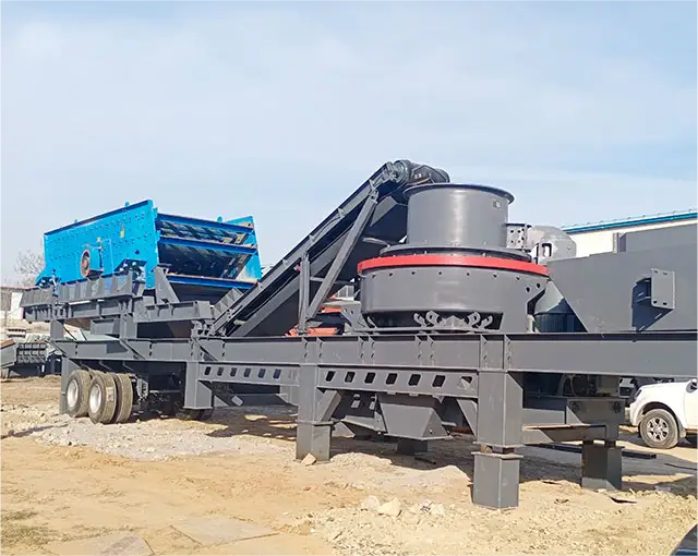 100-180t/h portable VSI limestone rock crusher gravel sand making machine station mobile crusher plant price