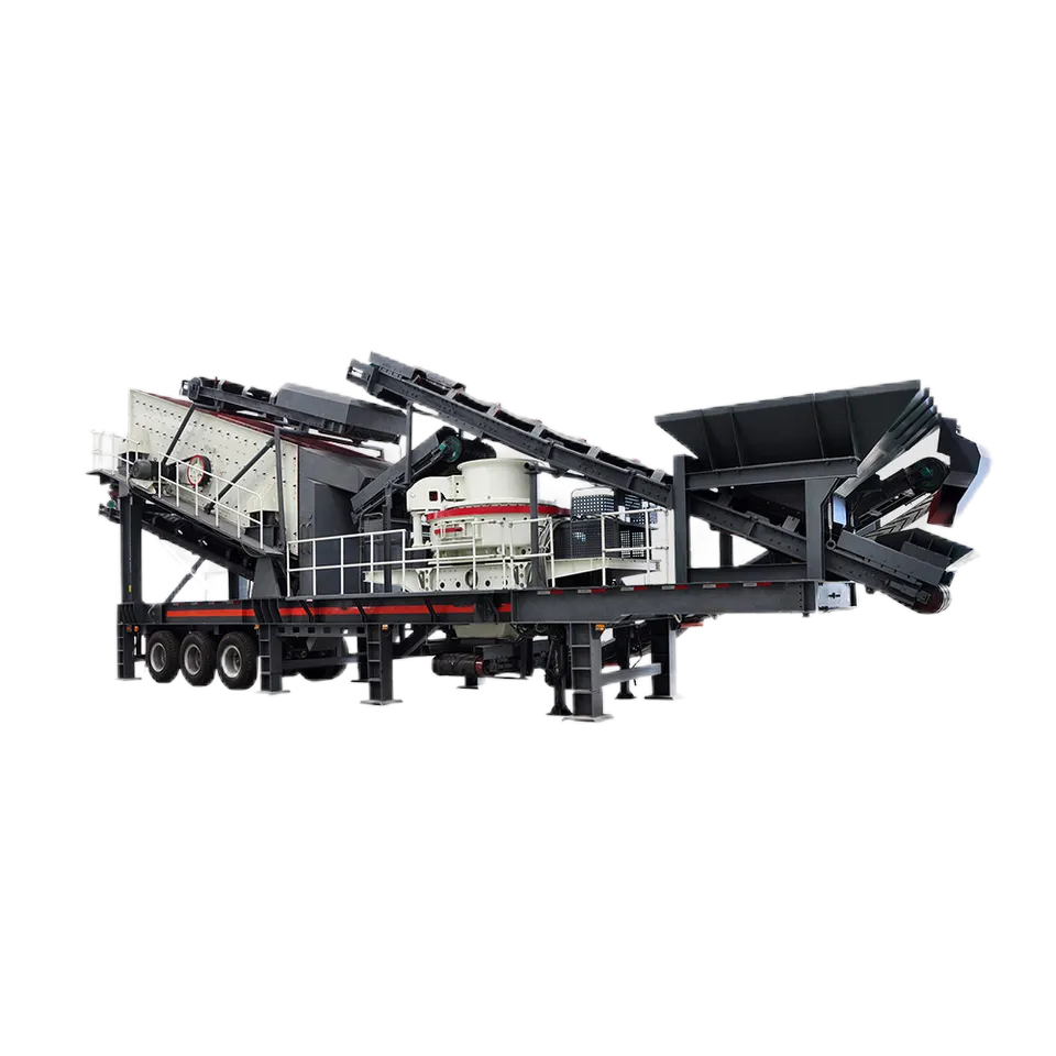 100-180t/h portable VSI limestone rock crusher gravel sand making machine station mobile crusher plant price