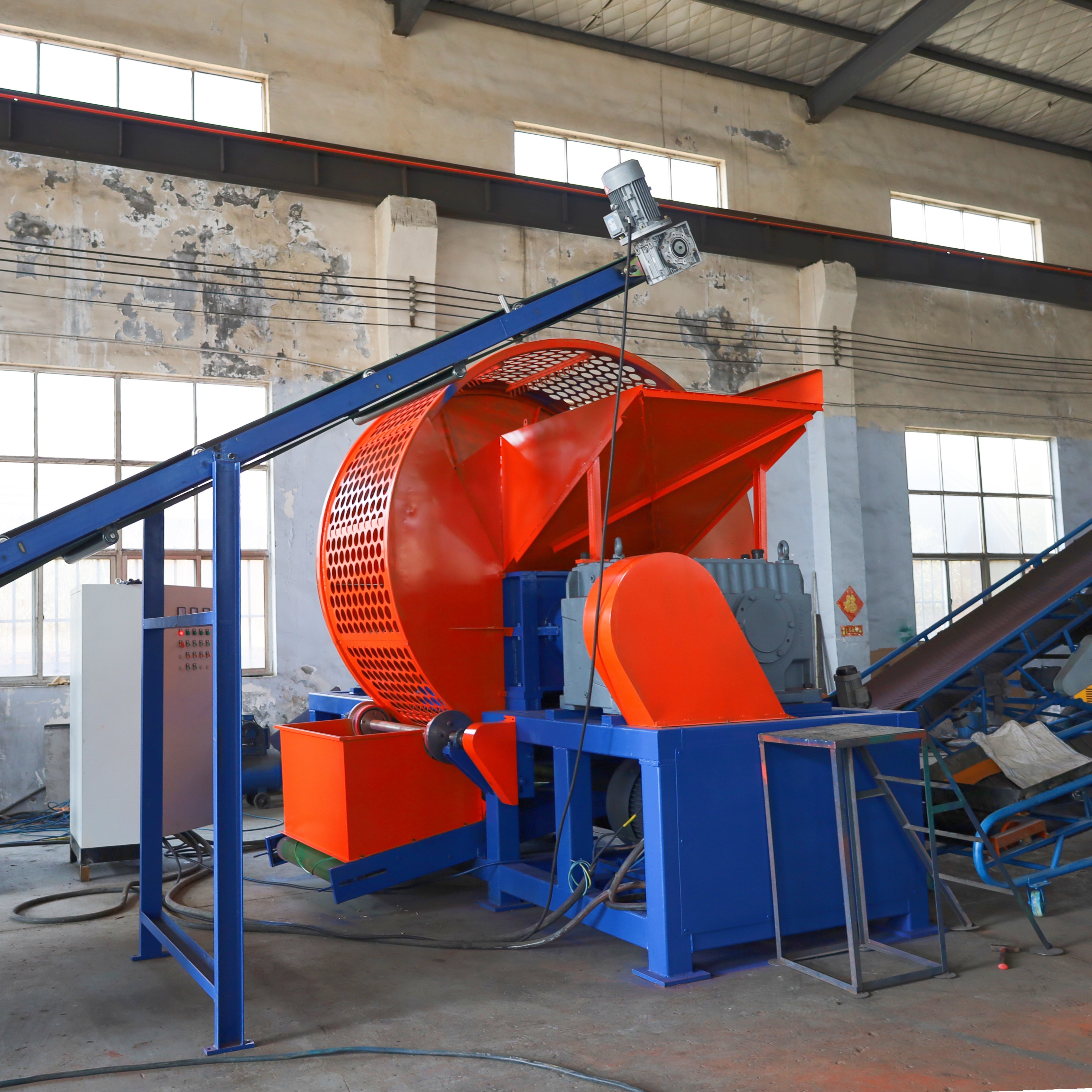 Waste Rubber Recycling Machine Tyre Shredder Recycling Machine Tires Recycling Machine Line Rubber Production