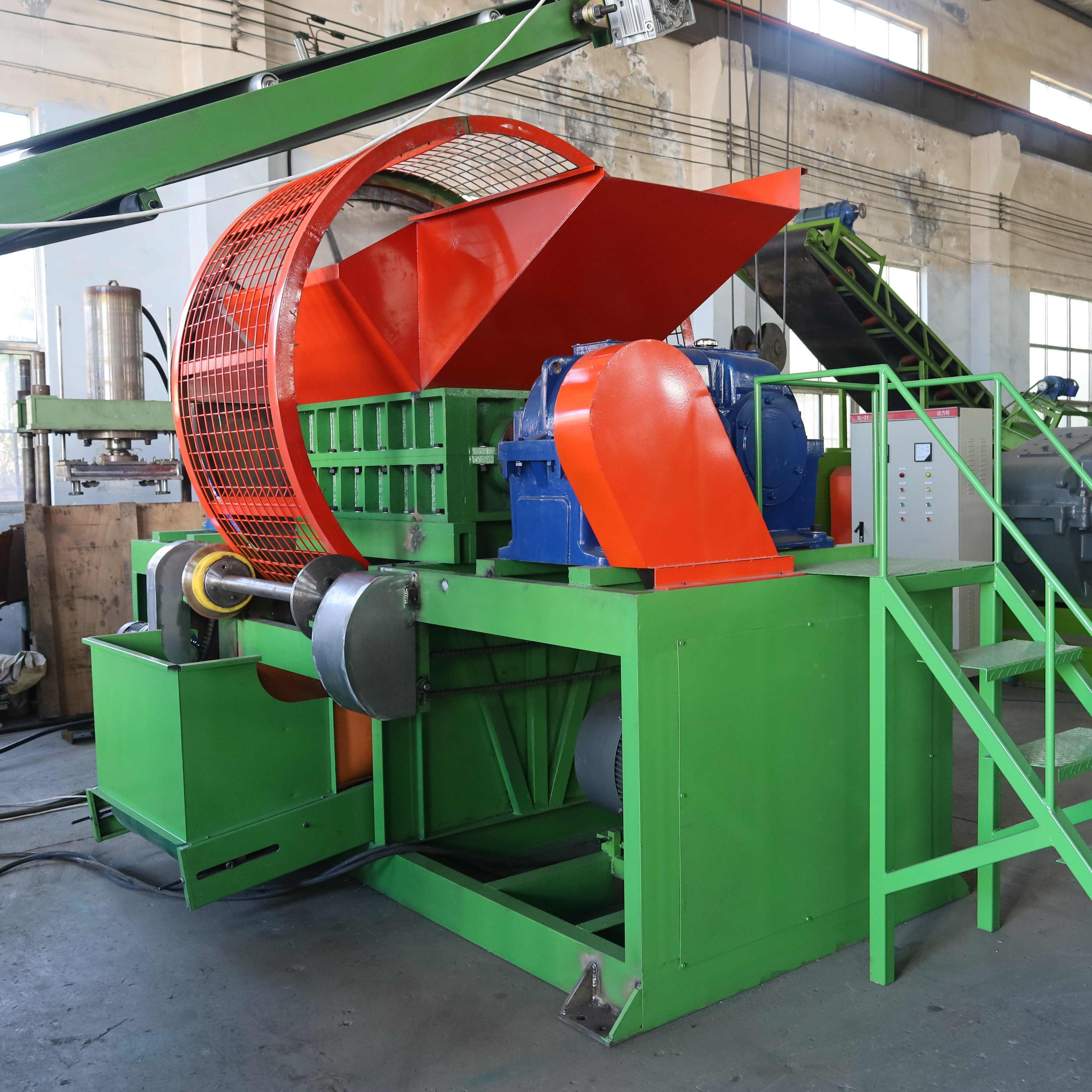 High Productivity pakistan waste used buffing tyre dust shredder machine