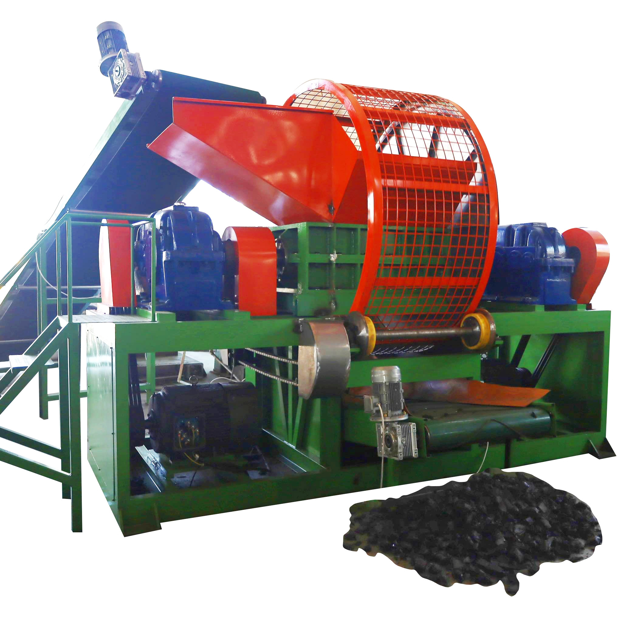 Waste Rubber Recycling Machine Tyre Shredder Recycling Machine Tires Recycling Machine Line Rubber Production