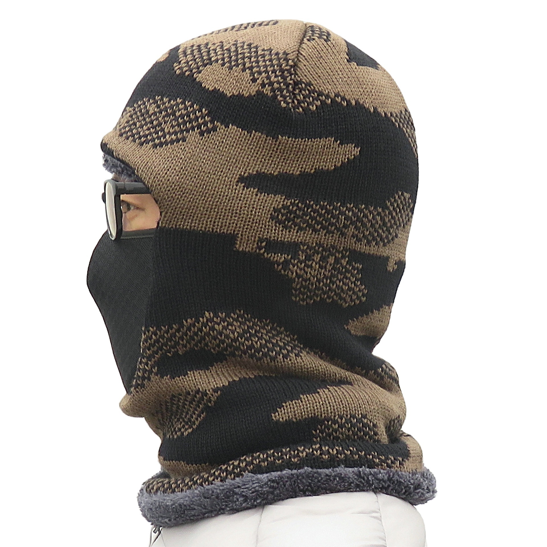 Wholesale Knitted Full Face Mask 1/2/3 Hole Custom Ski Mask With Embroidery Logo Camo Ski mask Balaclava