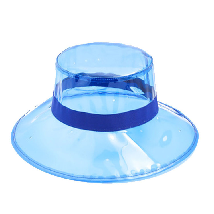 adult folding rain bucket hat Transparent waterproof plastic pvc rain hat