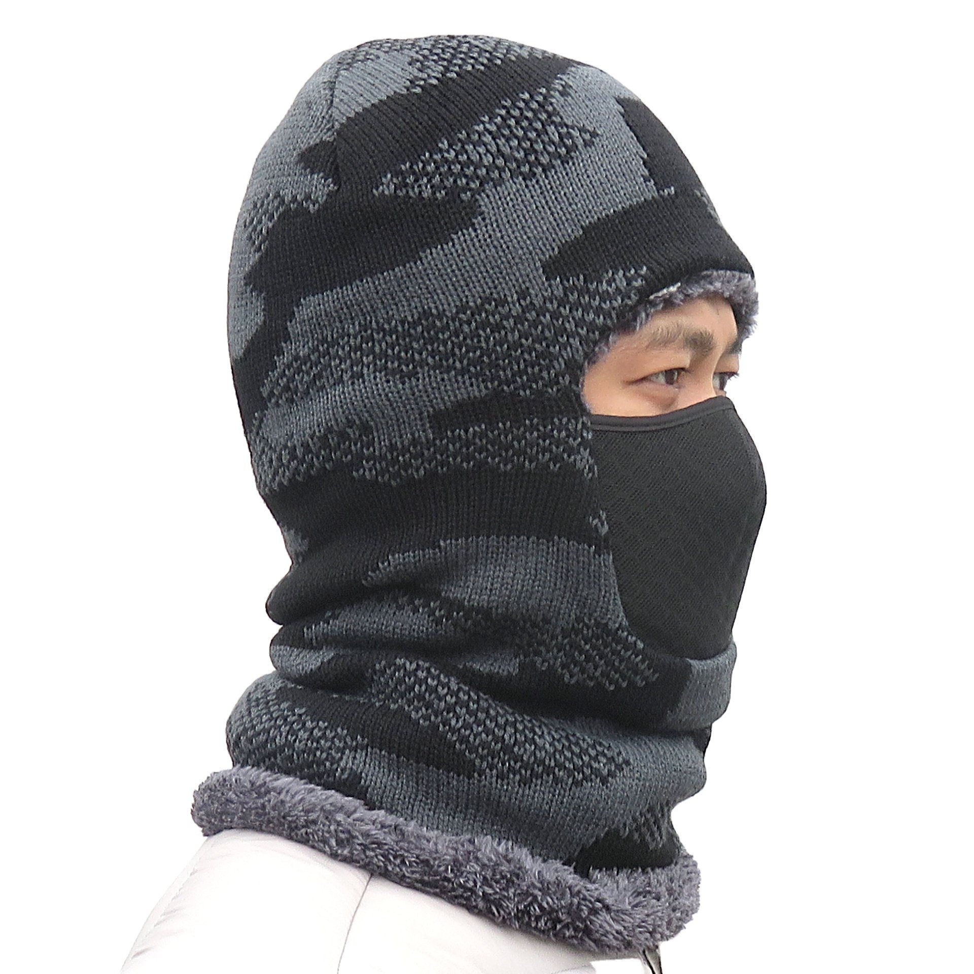 Wholesale Knitted Full Face Mask 1/2/3 Hole Custom Ski Mask With Embroidery Logo Camo Ski mask Balaclava