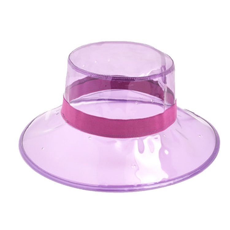 adult folding rain bucket hat Transparent waterproof plastic pvc rain hat