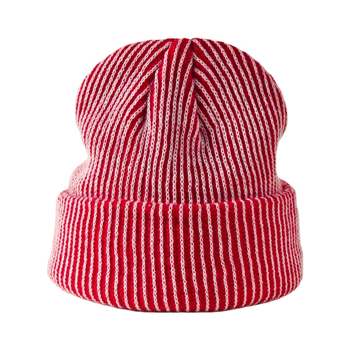 Winter Outdoor Woolen Acrylic Riding Hat Ear Protection Warm Plain Color Unisex Cuff Brimmed Striped Beanies