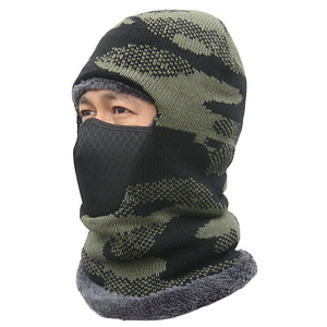 Wholesale Knitted Full Face Mask 1/2/3 Hole Custom Ski Mask With Embroidery Logo Camo Ski mask Balaclava