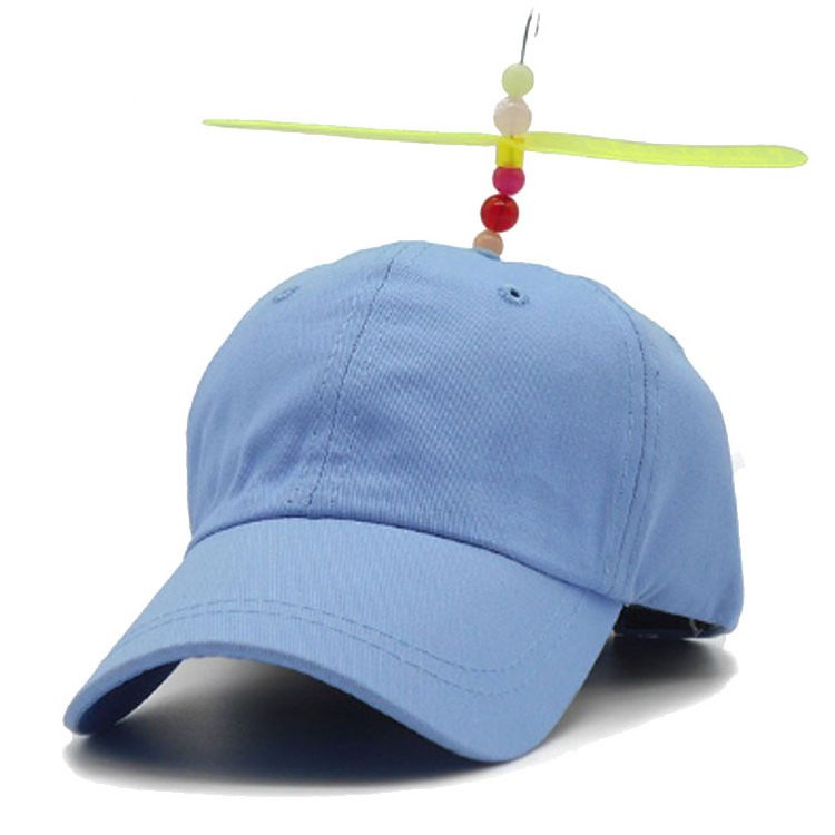 Mixed Color Kid Child Baseball Hat With Helicopter Fan Propeller Kid Toys Hat/Cap