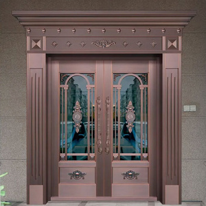 Carved Double Metal Security Exterior Security Steel Double-Layer Door Villa Gate