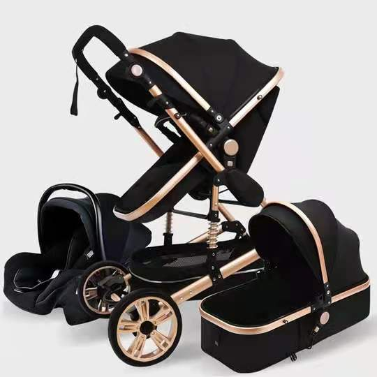 High quality stroller Luxury compact Baby Stroller 3 in 1 Folding bi-directional stroller baby doll pram china with car seat