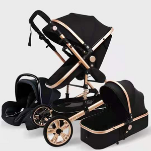 High quality stroller Luxury compact Baby Stroller 3 in 1 Folding bi-directional stroller baby doll pram china with car seat