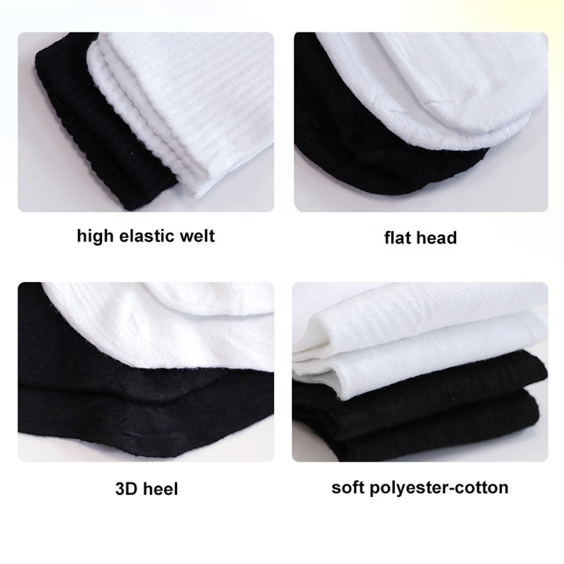 High Crew Length Disposable Travel Socks for Men and Women Unisex Sheer Pattern Thick Polyester Cotton Disposable Socks