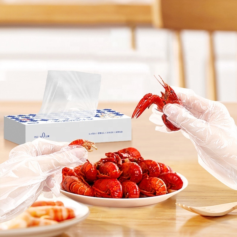 Factory Hot Selling Food Grade Powder Free Disposable TPE/PE Gloves Low Cost Disposable PE Gloves