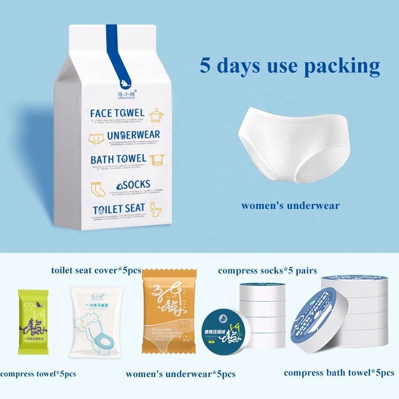 Good Quality Wholesale Travel Kit Disposable Cotton Socks Underpants Toilet Seat Cover Face Towel Bath Towel Disposable Products