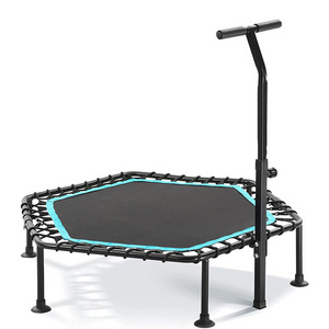 Superior Quality 55 inch Folding Trampoline Fitness Hexagonal Trampoline With Handle Bar