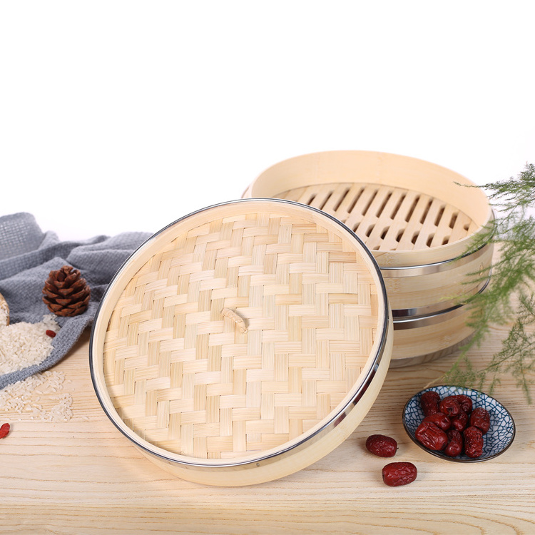 Asian Style Traditional Food Premium Home Mini Bamboo Steamer Basket 10 12 14 Inch Set