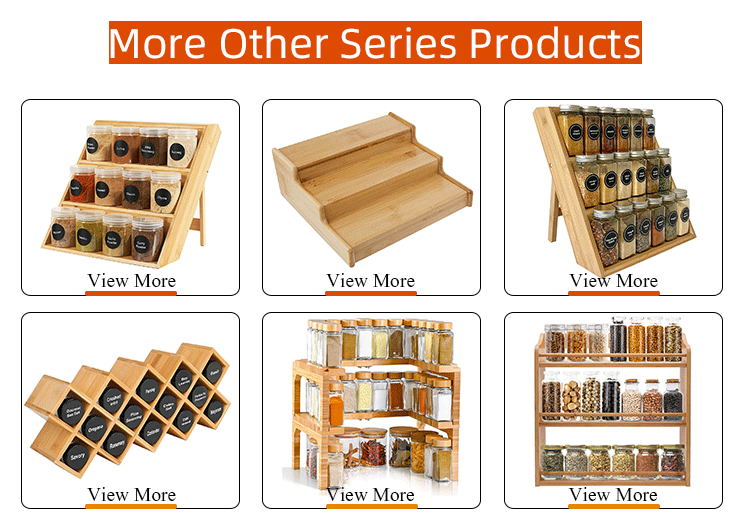 2 tier countertop rotating bamboo wooden spice rack drawer organizer storage kitchen cabinet with jar