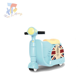 kids ride on luggage Children's Motorcycle plastic suitcase