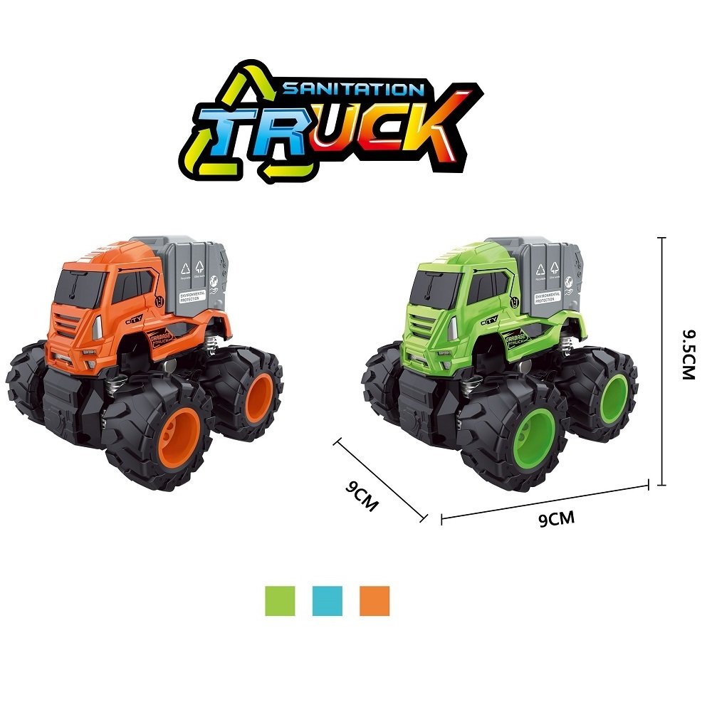 2021 Hot sell  Four-wheel inertial alloy friction toy vehicles 4PCS Set Toys truck  kids car toy mini dump trucks