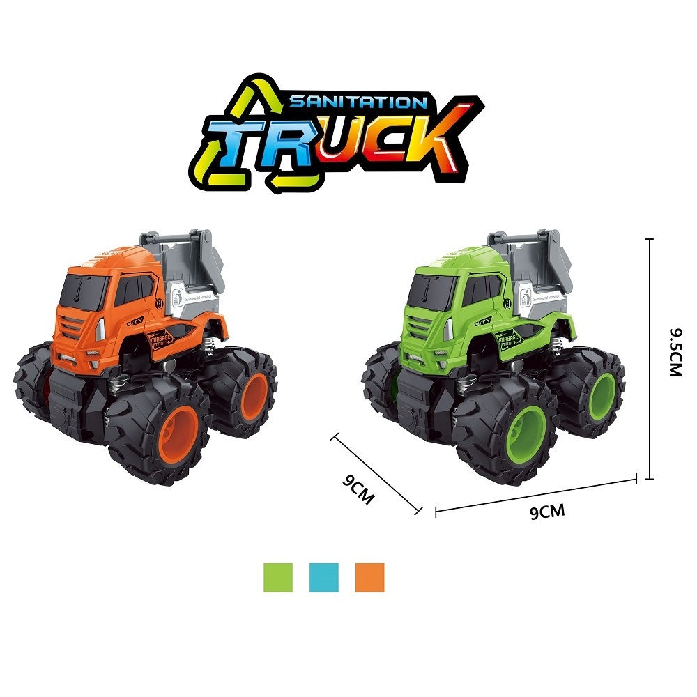 2021 Hot sell  Four-wheel inertial alloy friction toy vehicles 4PCS Set Toys truck  kids car toy mini dump trucks