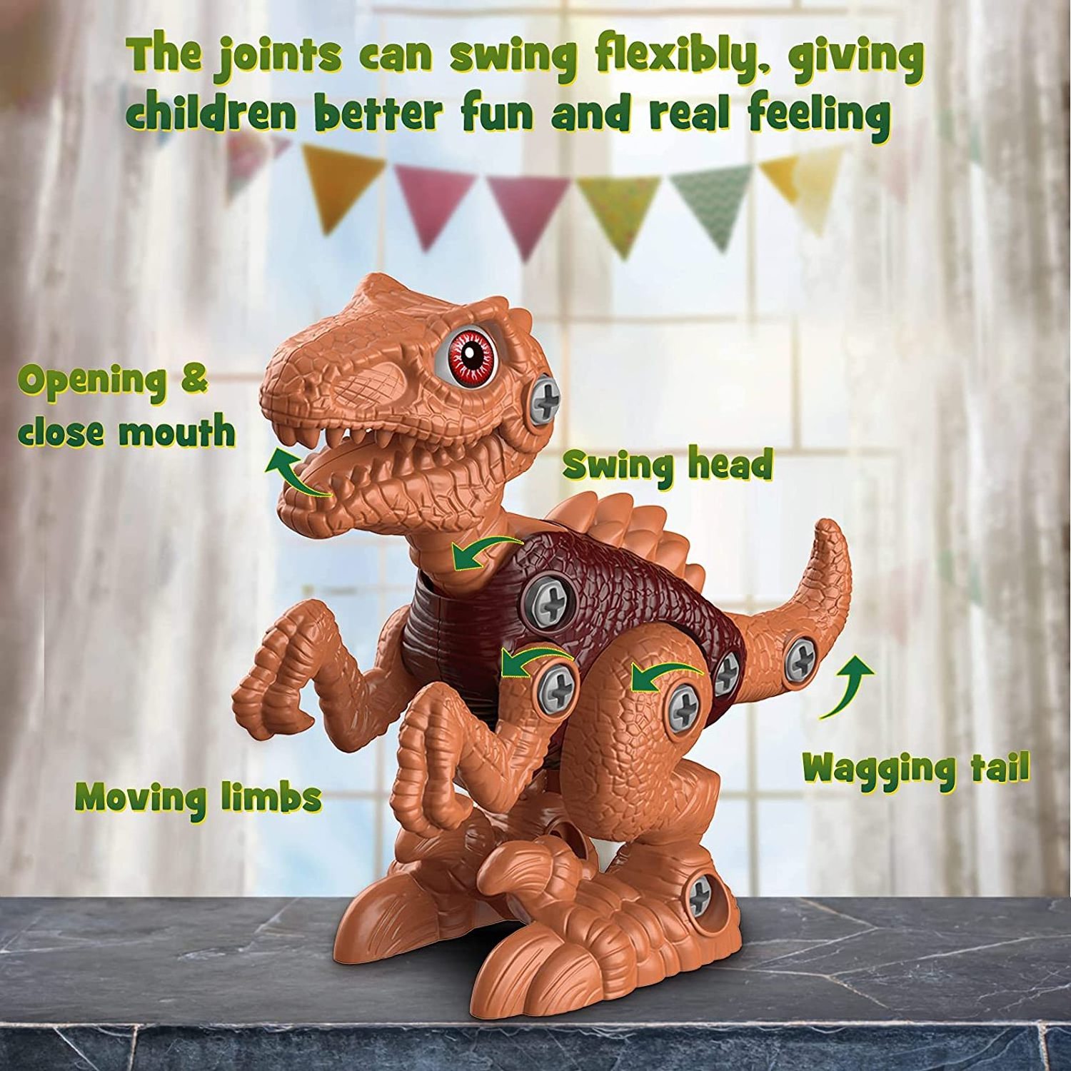 2023 Hot Selling Dinosaur toys STEM Kids Toys DIY Take Apart Dinosaur toys with Electric Drill for kids 3-8 year old