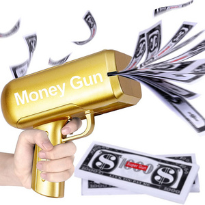 New design Gold Money Gun Shooter Make Money Cash Rain Plastic Money Spray Gun toy for party