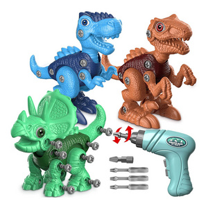 2023 Hot Selling Dinosaur toys STEM Kids Toys DIY Take Apart Dinosaur toys with Electric Drill for kids 3-8 year old