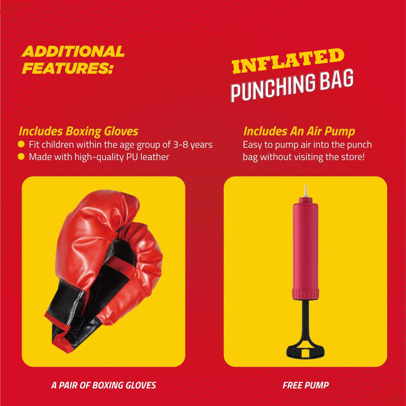 Kids sport playing toy Kid Punching Bag Set Included Boxing Gloves Height Adjustable Boxing Bag toy