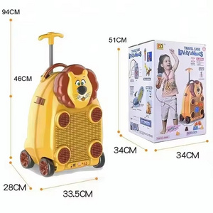 Wholesale cart children's luggage with remote control toys Cartoon children's suitcase mini suitcase