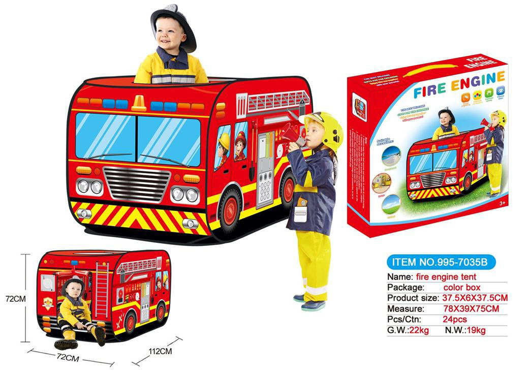 Indoor Kids Pretend Play Tent Ice Cream Truck Police Car Fire Truck Play House Pop Up Toys Tent for Kids Boys & Girls