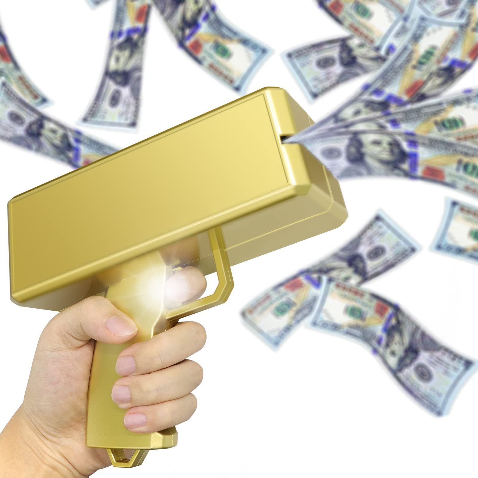 Personalizable Plastic Game Toys Party Guns Gold Real Big Rain Gun Cash Shooting Funny Cash Spraying Faked Money Gun Shooter