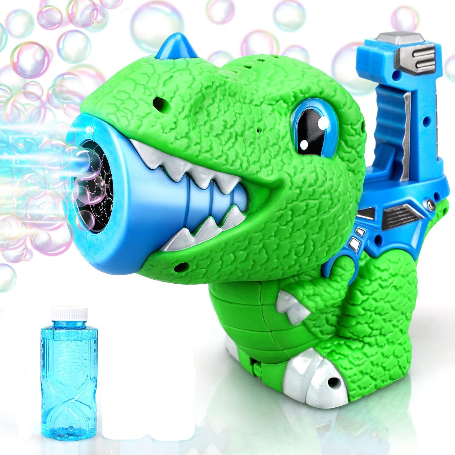 Hot Sale Indoor & Outdoors toy Soap Bubble Machine Electrical Cute Dinosaur Bubble gun for kids toddlers