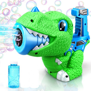 Hot Sale Indoor & Outdoors toy Soap Bubble Machine Electrical Cute Dinosaur Bubble gun for kids toddlers