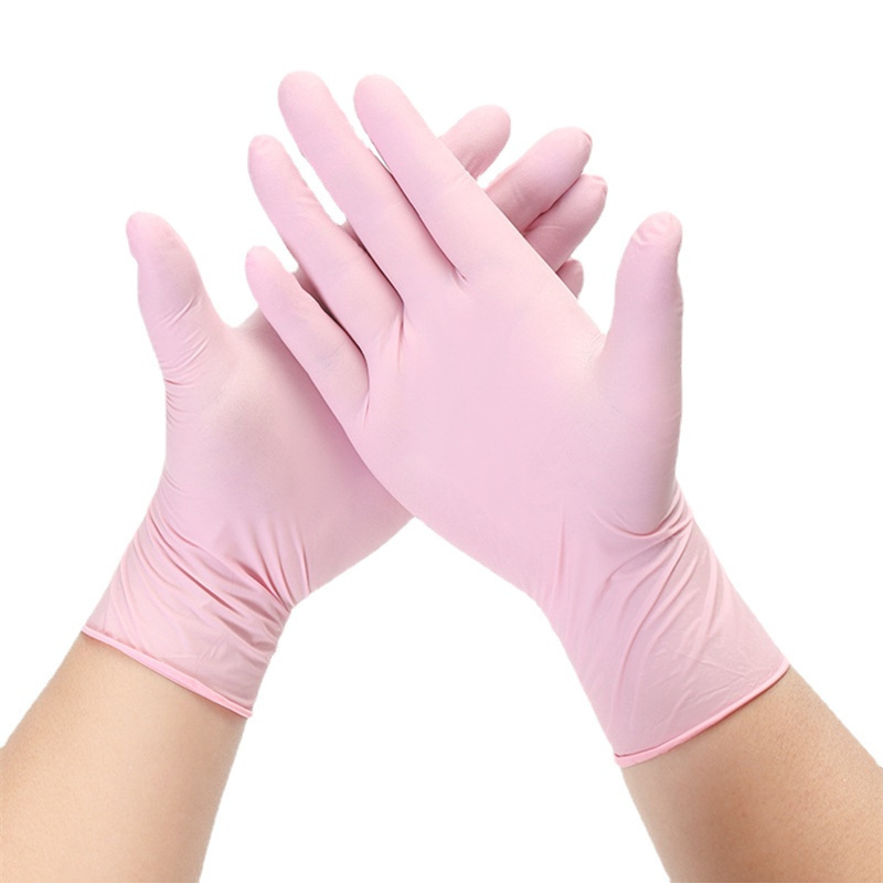 Nitrile Pink Disposable Gloves 100Count XS Latex Free Vinyl Gloves Women Kids Powder Free Household Cleaning Salon Beauty Gloves