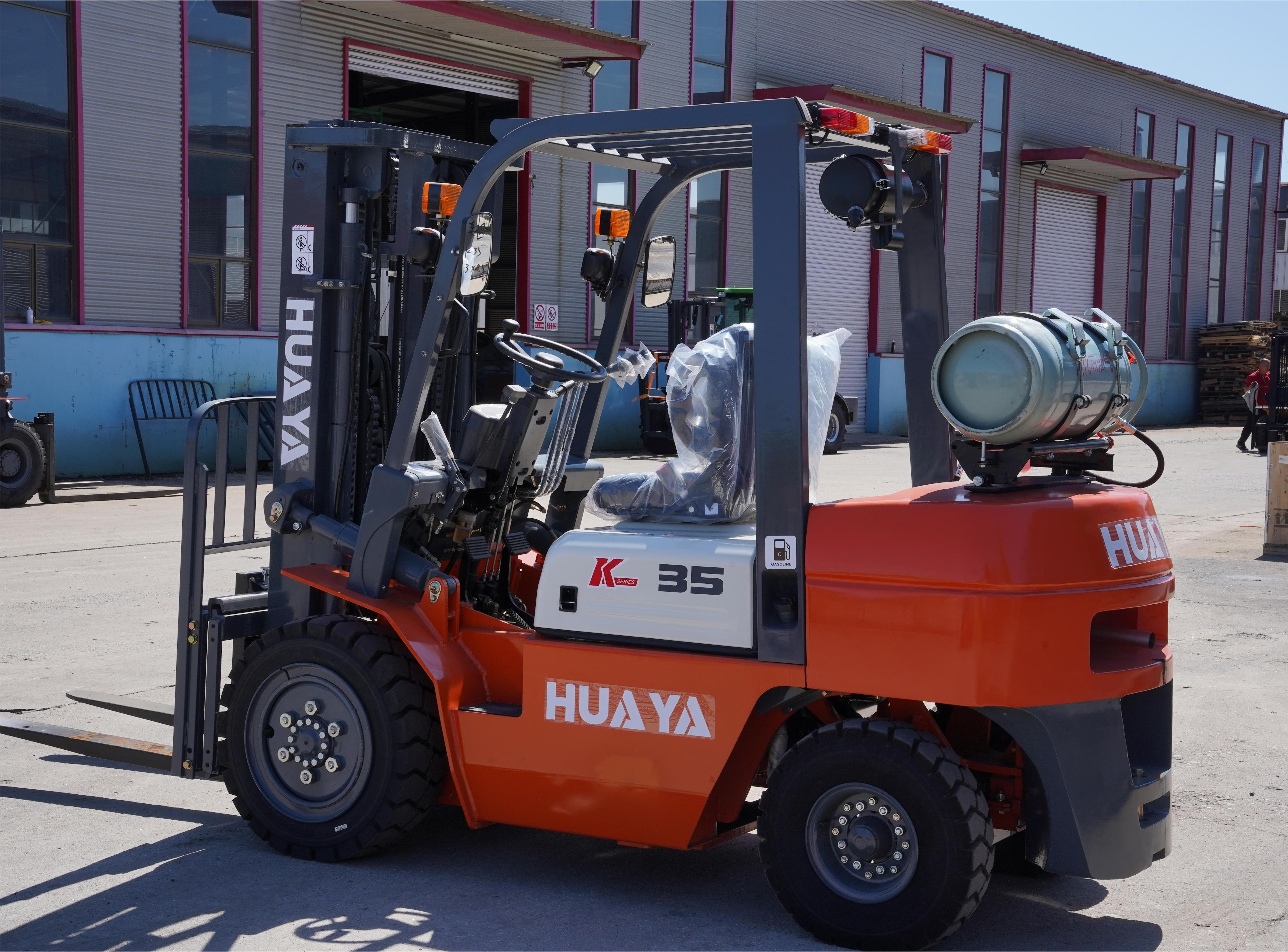 HUAYA Great Performance propane forklift 2 ton 3 ton 4 ton 5 ton CE Japan engine Nissan K25 forklifts with EPA