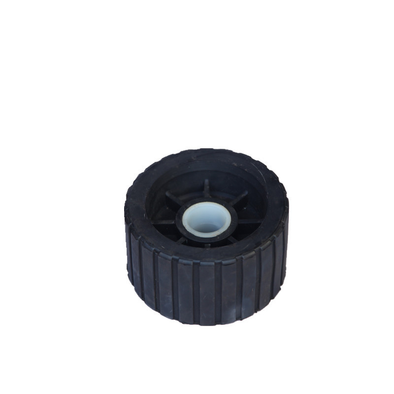 Black  rubber Boat Trailer Parts Wobble Scroll Wheel 5 Inch Trailer Roller Factory price