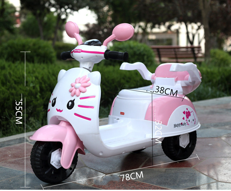 Electric Ride ON Motorcycle for Kids - 6V Battery Powered 3 Wheel Ride ON Toy for Toddlers