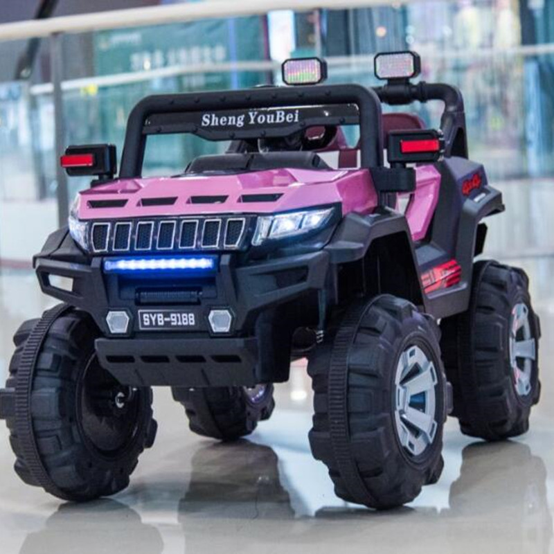 2022 Wholesale Newest Pink  12V battery 4X4 power wheel  Paint Shiny Color kids ride on off road Car for 2-12years