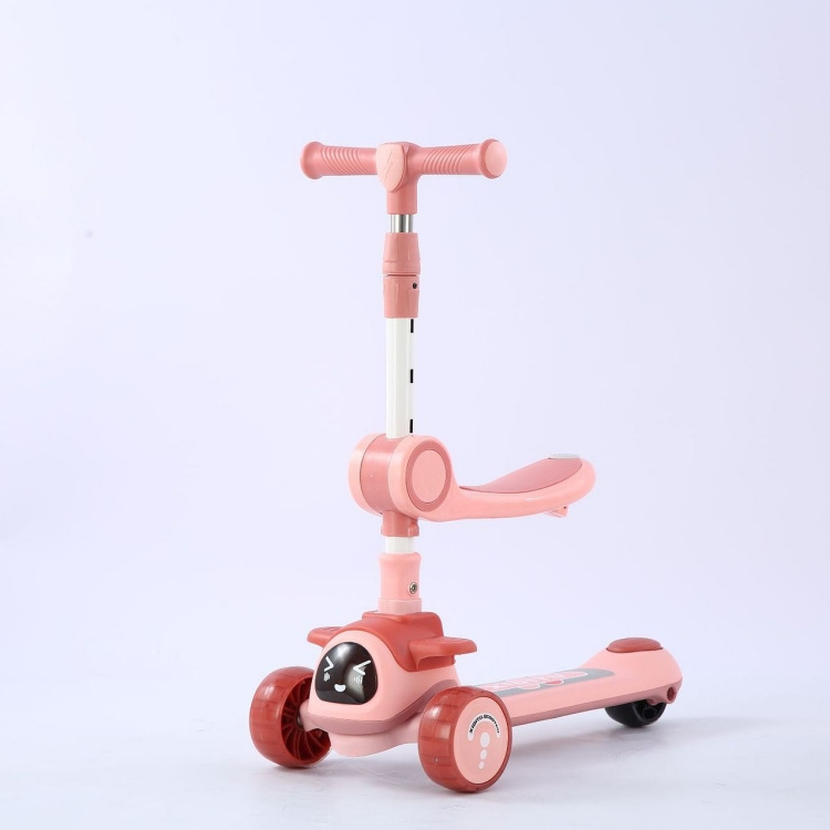 hot sale kids scooter foot kick pu flashing 3 wheel scooter for toddler