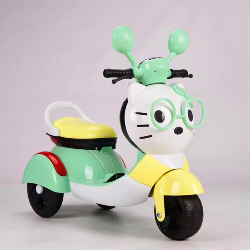 2022 Wholesale Cute Cat Image  Girls  Battery Rechargeable Kids  Ride On Electric  Motorbike