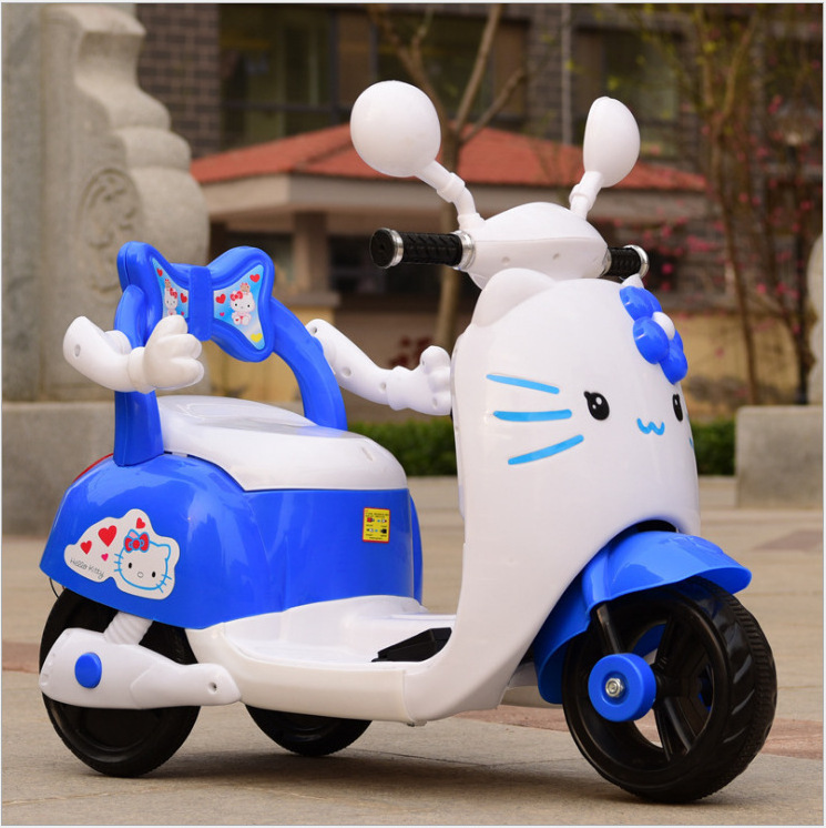 2022 Cheap Price Lovely Cat Image Girls Battery Operated bike Kids  Ride on Plastic Motorbike