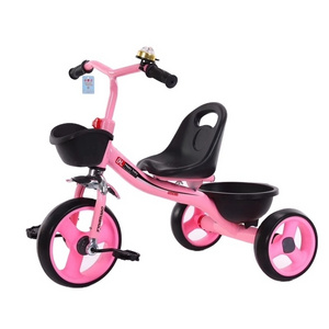 Simple three wheels steel frame baby tricycle for kids ride on toys