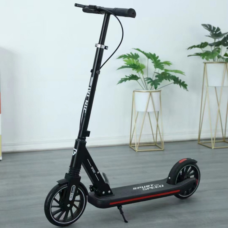 2 wheel kick scooter with 200mm PU wheel adult big wheel scooter