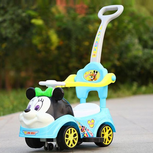 Plastic Factory Wholesale 3 In 1 Kid Ride On Swing Car/ Twist Car  with Pushbar and Fence