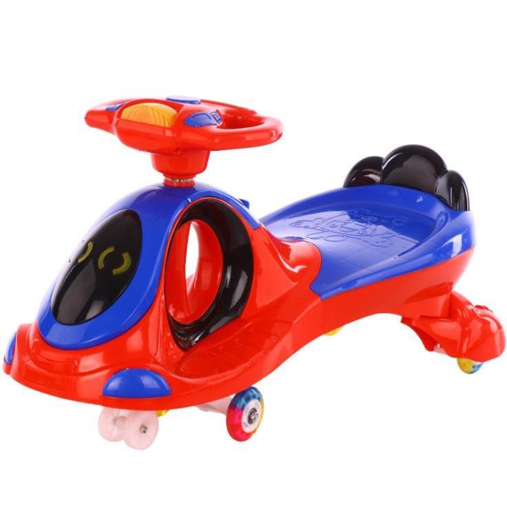 Hot Selling PU Flashing Light Silent Wheel Children Twist Car /Kids Swing Car