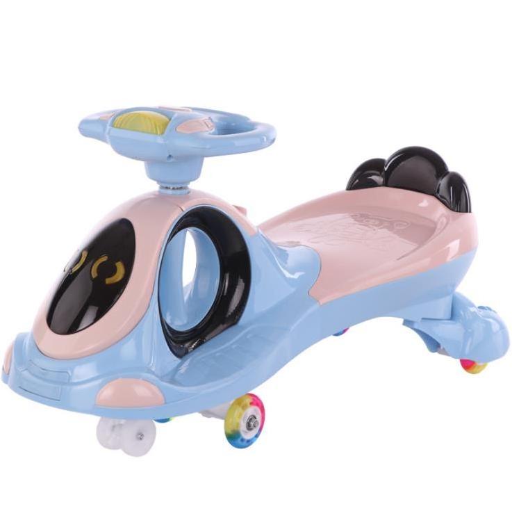 Hot Selling PU Flashing Light Silent Wheel Children Twist Car /Kids Swing Car