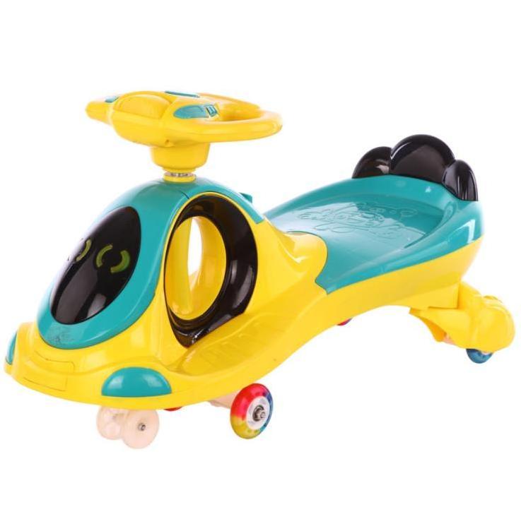 Hot Selling PU Flashing Light Silent Wheel Children Twist Car /Kids Swing Car